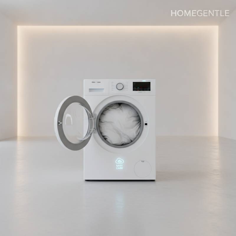 Washing a white hotel pillow in a home washing machine