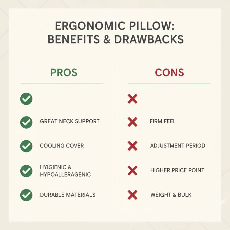 A visual list of the pros and cons of the VitaSleep pillow.