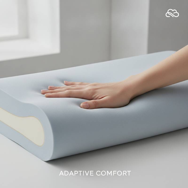 Testing the firmness of a medium-firm pillow