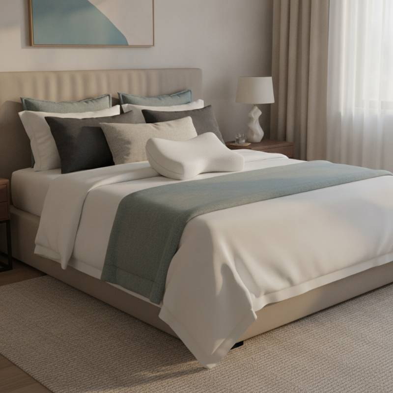 Comfortable bed with a supportive back sleeper pillow