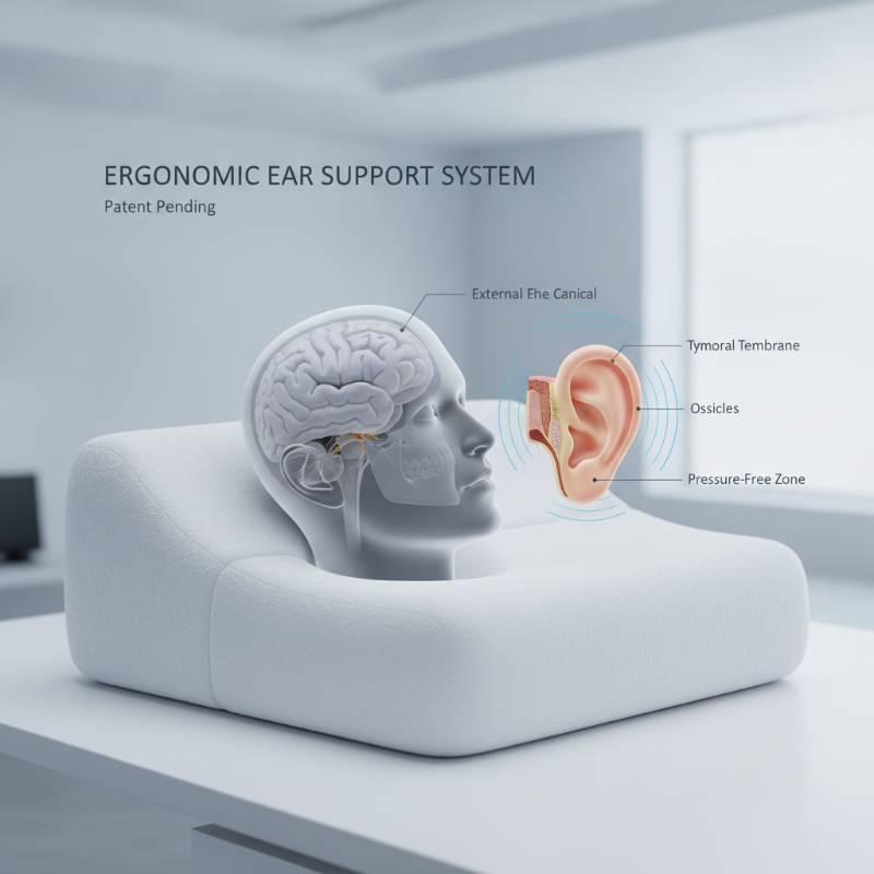 Diagram showing how an ear sits perfectly inside a CNH pillow hole