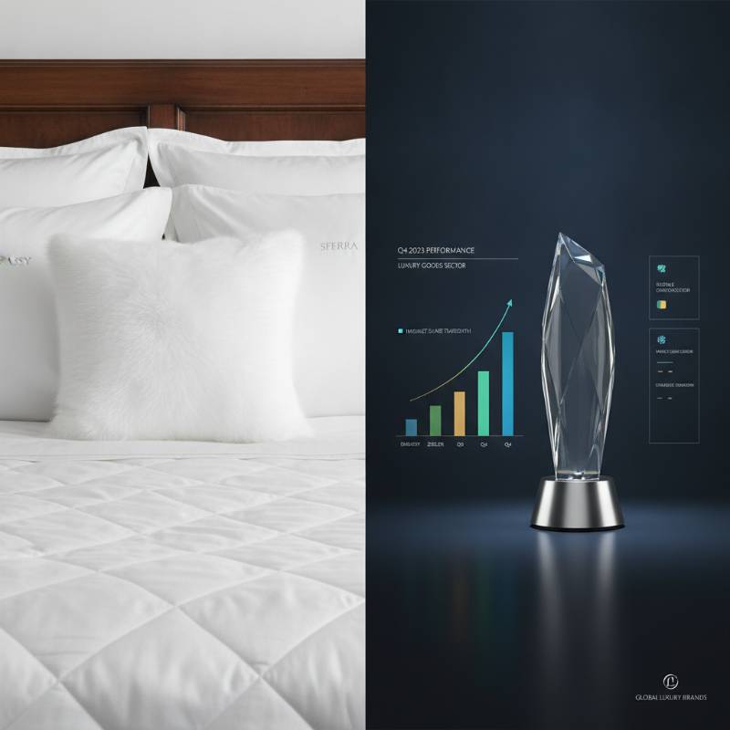 A comparison of three luxury down pillows of different lofts on a luxurious bed