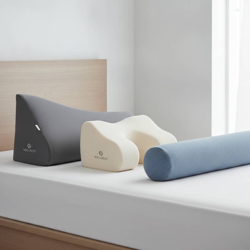 Three types of sleep apnea pillows: wedge pillow, cervical pillow, and side sleeper pillow
