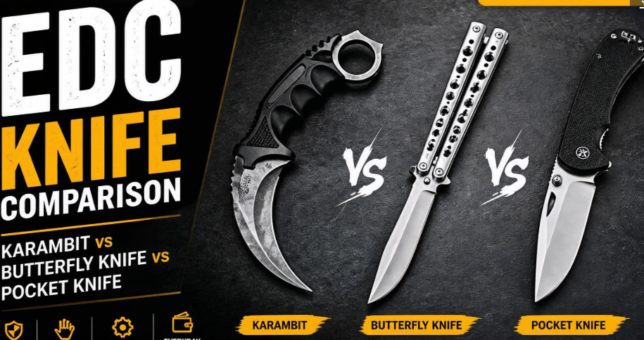 EDC Knife Comparison: Karambit vs Butterfly Knife vs Pocket Knife