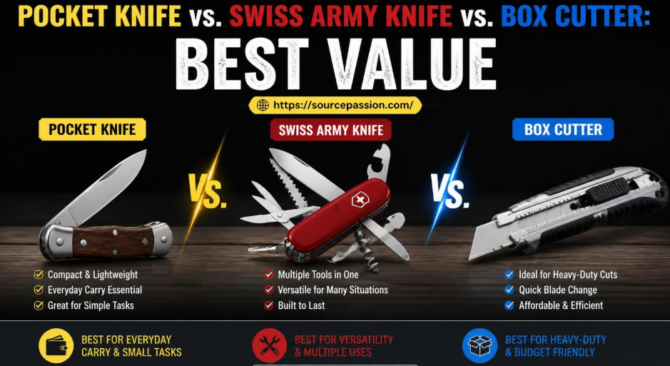 Pocket Knife vs. Swiss Army Knife vs. Box Cutter: Best Value