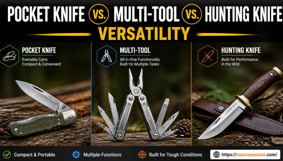 Pocket Knife vs. Multi-Tool vs. Hunting Knife: Versatility