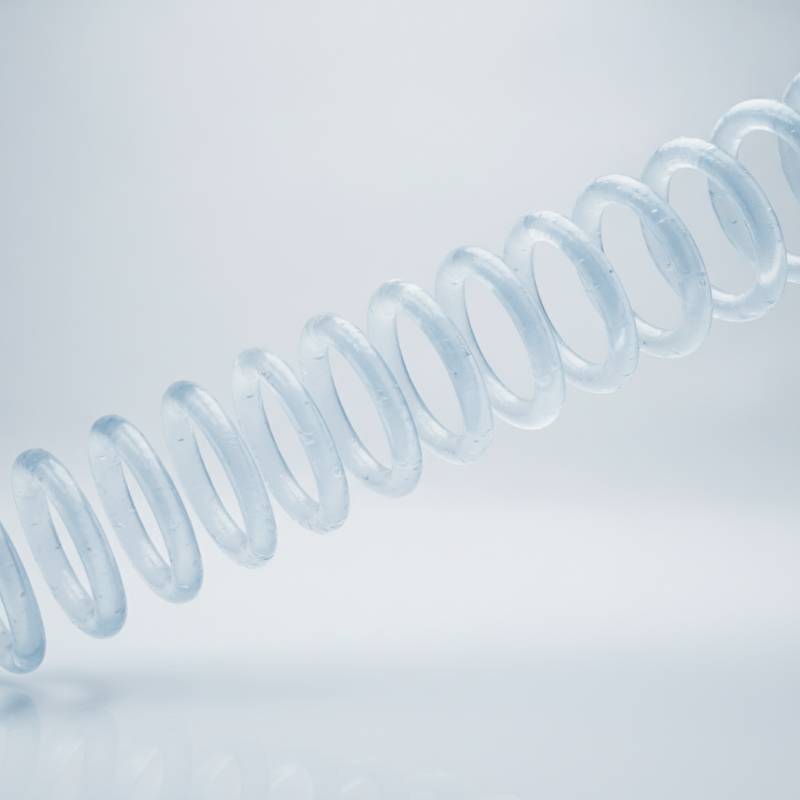 Microscopic visualization of gel fibers inside a pillow.