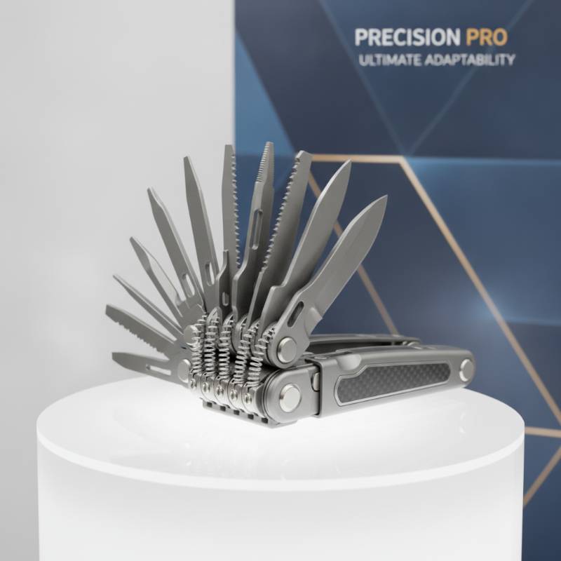 A high-end premium multi-tool showing advanced magnetic design and lock features.