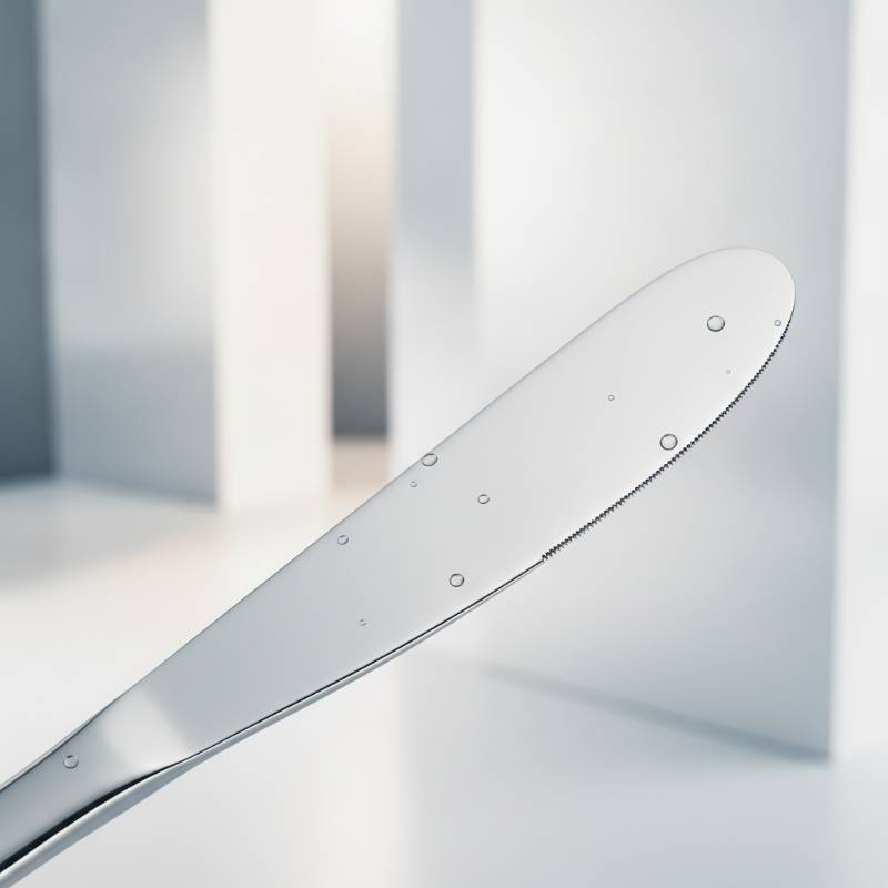 Close-up of a classic butter knife showing its rounded tip and smooth blade