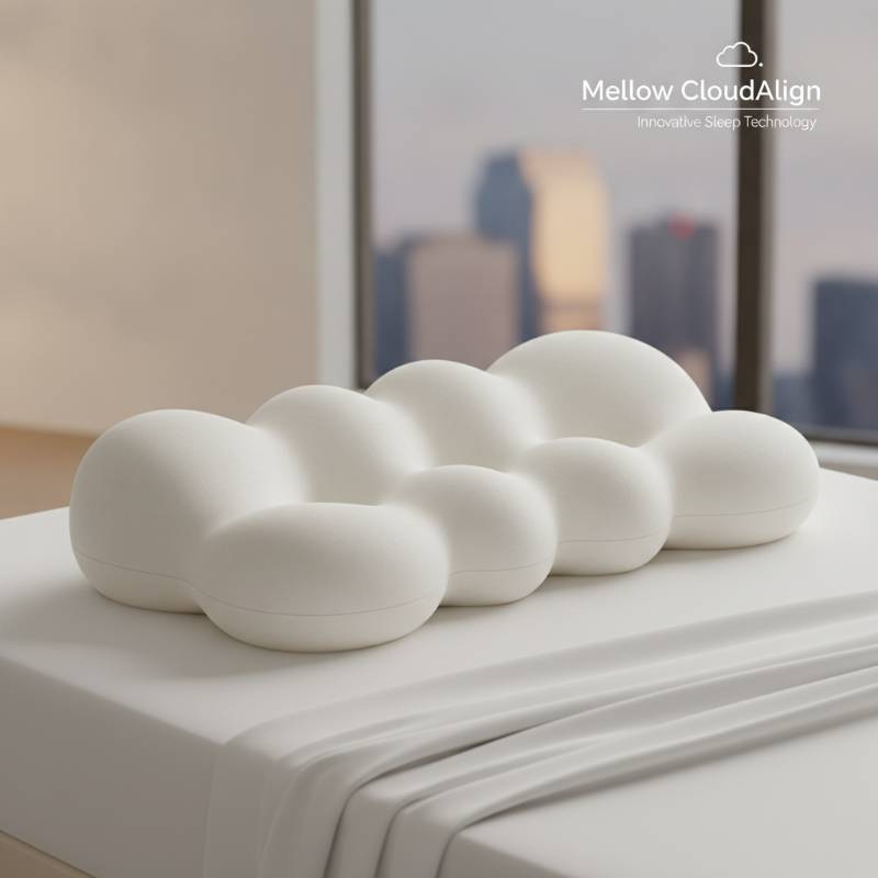 Mellow CloudAlign memory foam pillow dual height design