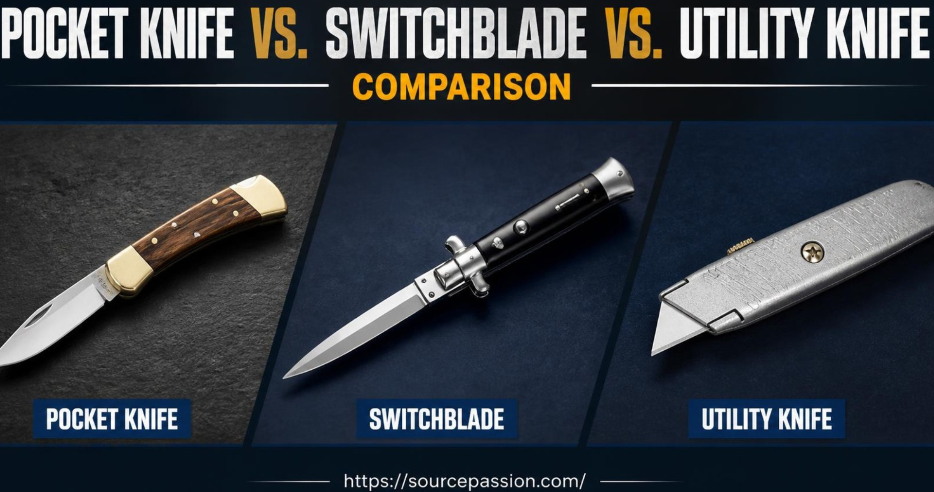 Pocket Knife vs. Switchblade vs. Utility Knife: Comparison