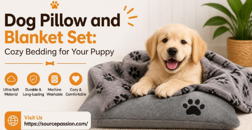 Dog Pillow and Blanket Set: Cozy Bedding for Your Puppy