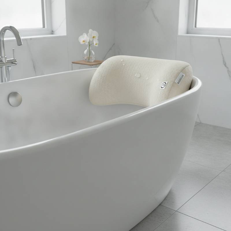 BADESOFA luxury bathtub pillow in a modern white tub