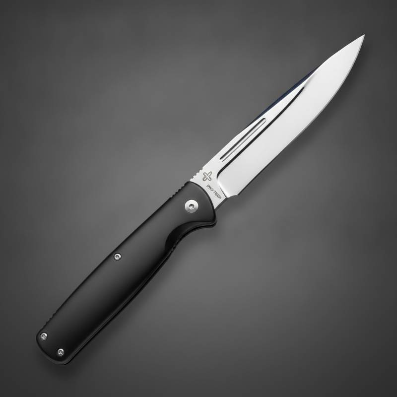 Pro-Tech Godfather automatic knife with black aluminum handle