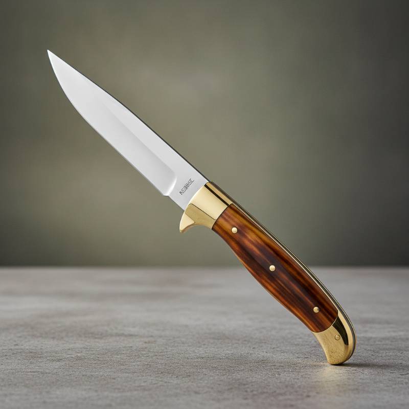 Classic Italian stiletto Milano switchblade with a horn handle